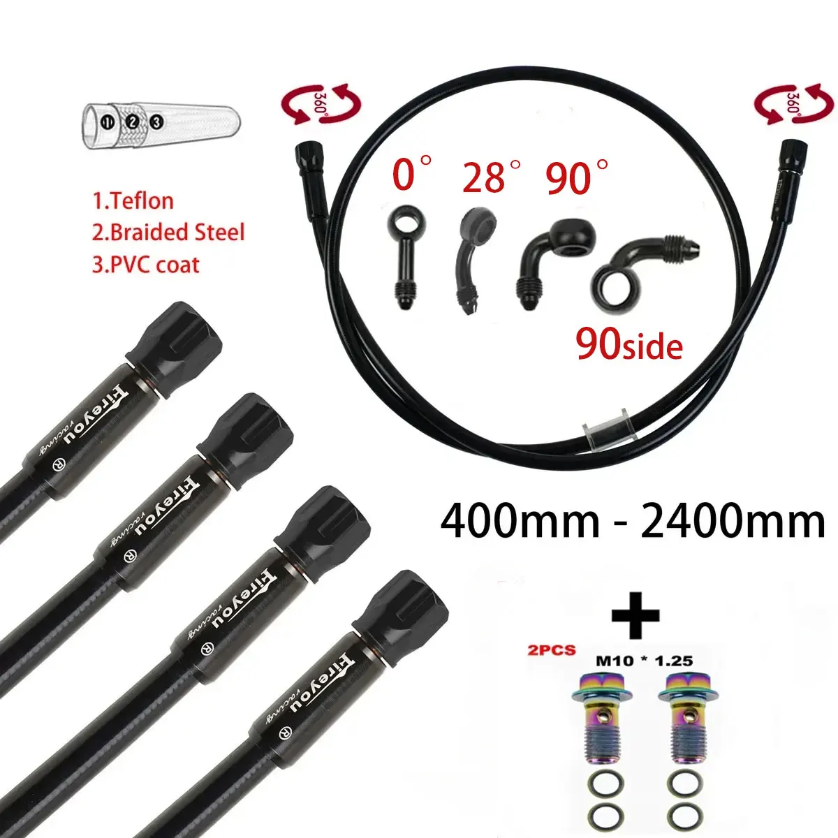Brake Line Motorcycle - AN3 Selang Rem Kepang Sepeda Motor